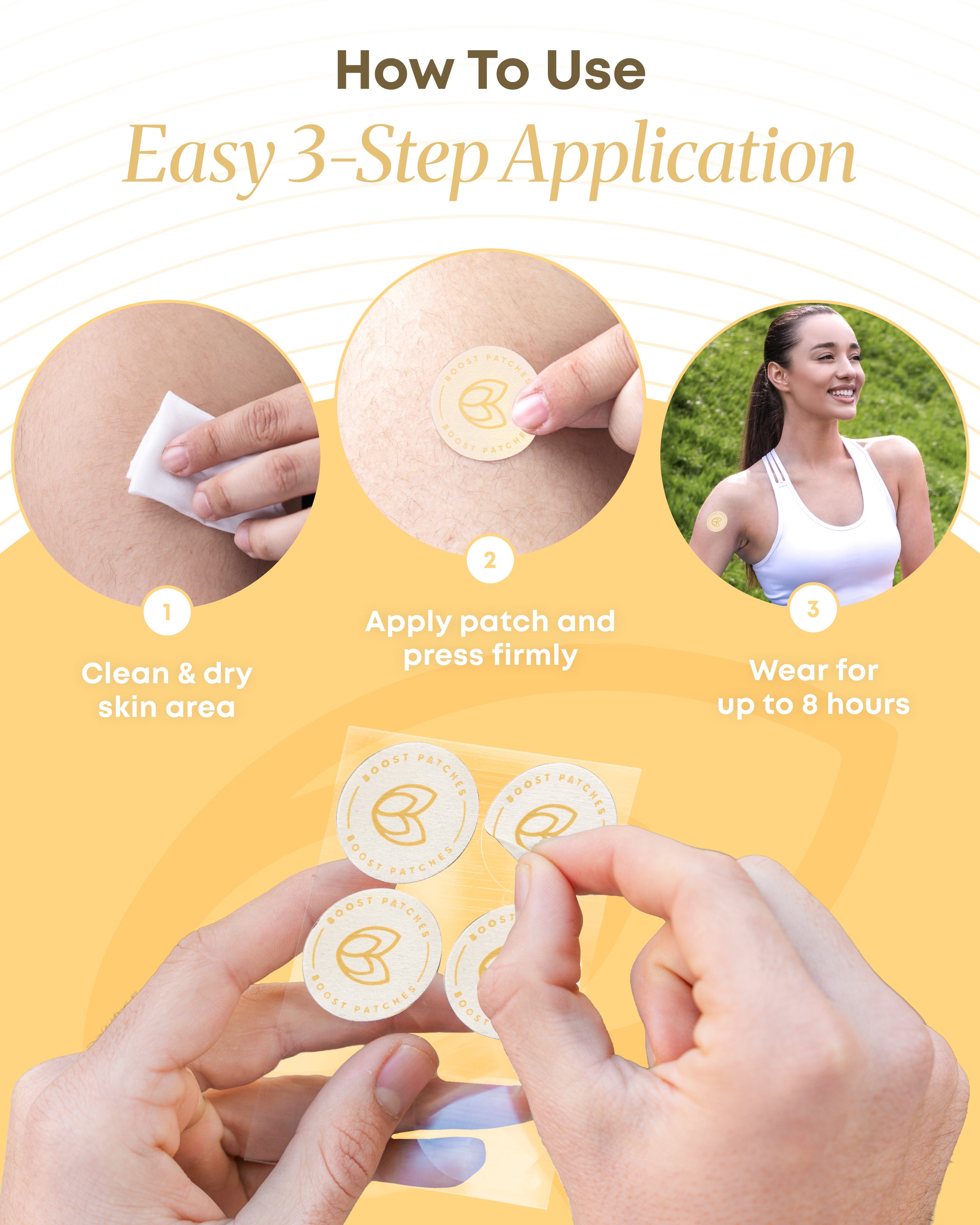 Boost Patches Mood Wellness Patches – Wearable Daily Wellness Support – 30 Patches