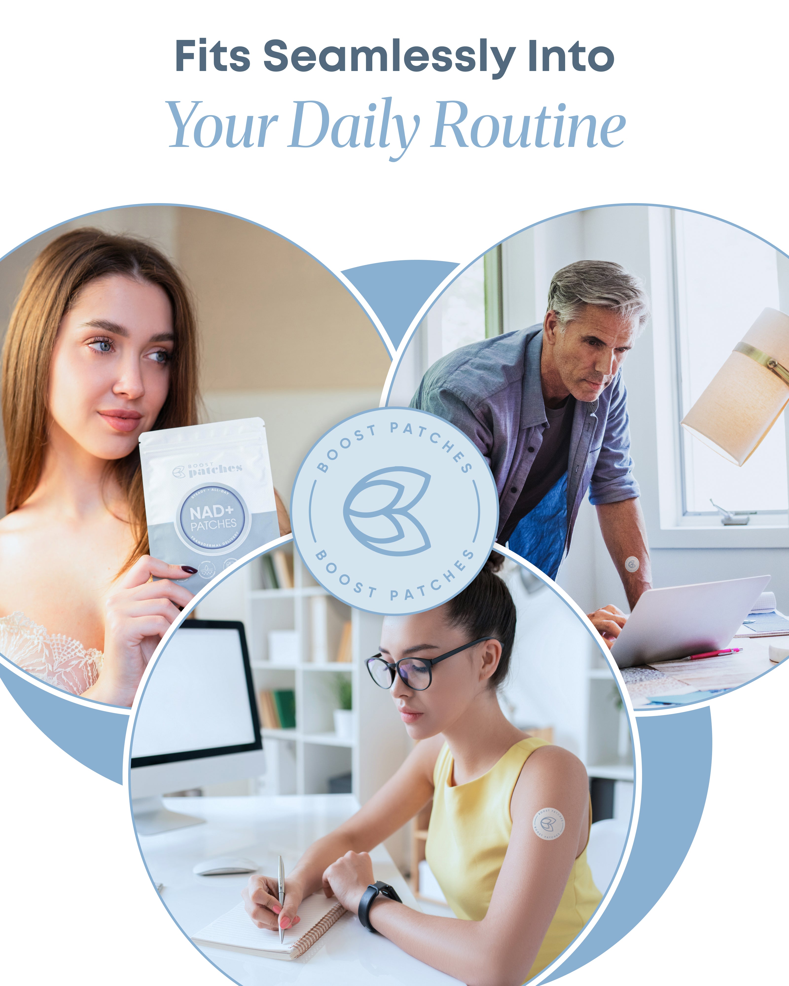 Boost Patches NAD+ Wellness Patches – Wearable Daily Wellness Support – 30 Patches