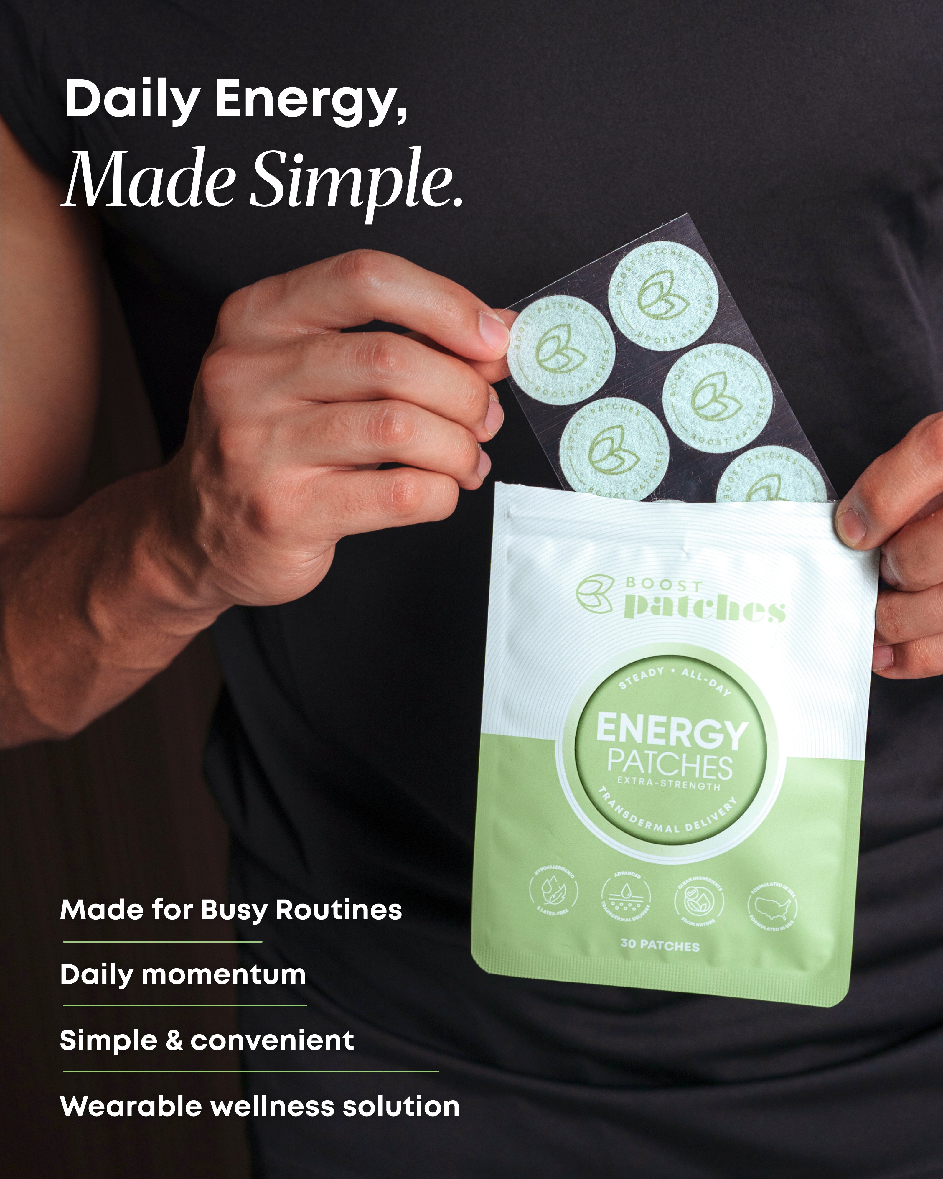 Boost Patches: Energy Patches for Women & Men  | 1 month Pack