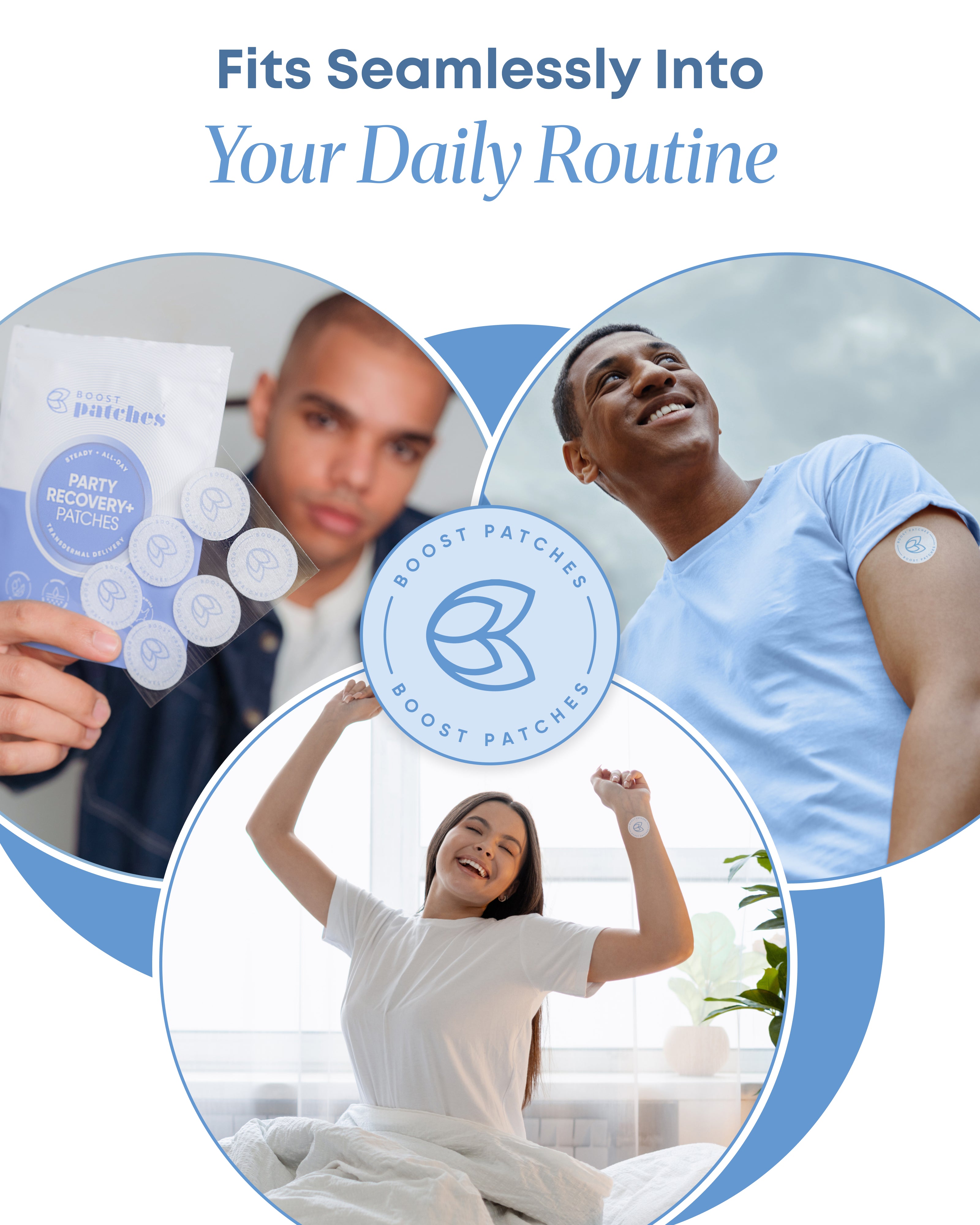 Boost Patches Party Recovery+ Wellness Patches – Wearable Daily Wellness Support – 30 Patches