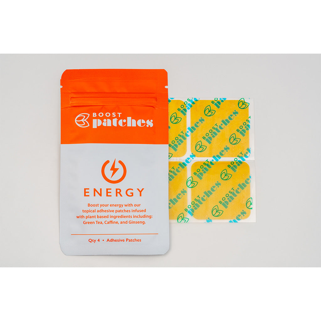 Boost your energy with our topical adhesive patches infused with plant-based ingredients including: Green Tea, Caffeine, and Ginseng. Energy patches are intended to give the user a Boost of energy during the day with our all nature ingredients.