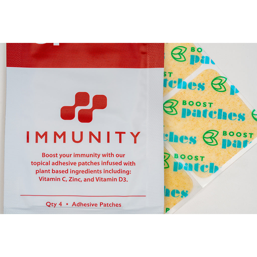 Boost your immunity with our topical adhesive patches infused with plant-based ingredients including: Vitamin C, Zinc, and Vitamin D3. Immunity patches are intended to give the user vitamin Boosts in the form of a patch.