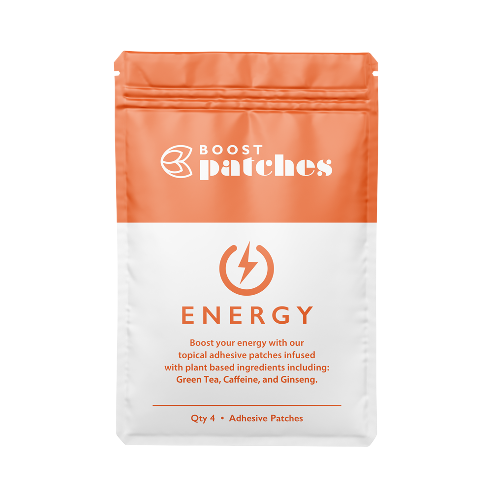 Boost your energy with our topical adhesive patches infused with plant-based ingredients including: Green Tea, Caffeine, and Ginseng. Energy patches are intended to give the user a Boost of energy during the day with our all nature ingredients.