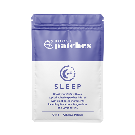 Boost your Sleep with our topical adhesive patches infused with plant-based ingredients including: Melatonin, Magnesium, and Lavender Oil. Sleep patches are intended to be used to help fall asleep and stay asleep.